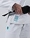 KINGZ The One Brazilian Jiu Jitsu Gi - Women's Lightweight Durable BJJ Kimono - IBJJF Legal - 400gsm Pearl Weave Pro Competition - (White/Sky Blue) F4