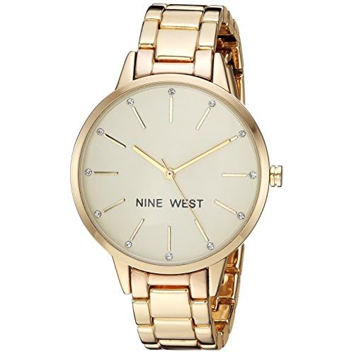 Nine West Women’s Crystal Accented Bracelet Watch