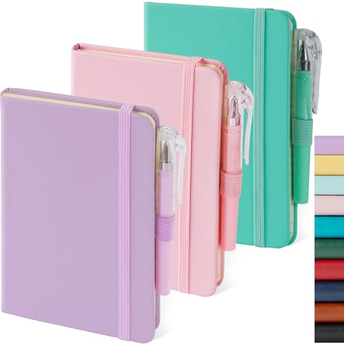 NIRMIRO 3 Pack Small Notebook Journal with Pen, A6 Mini