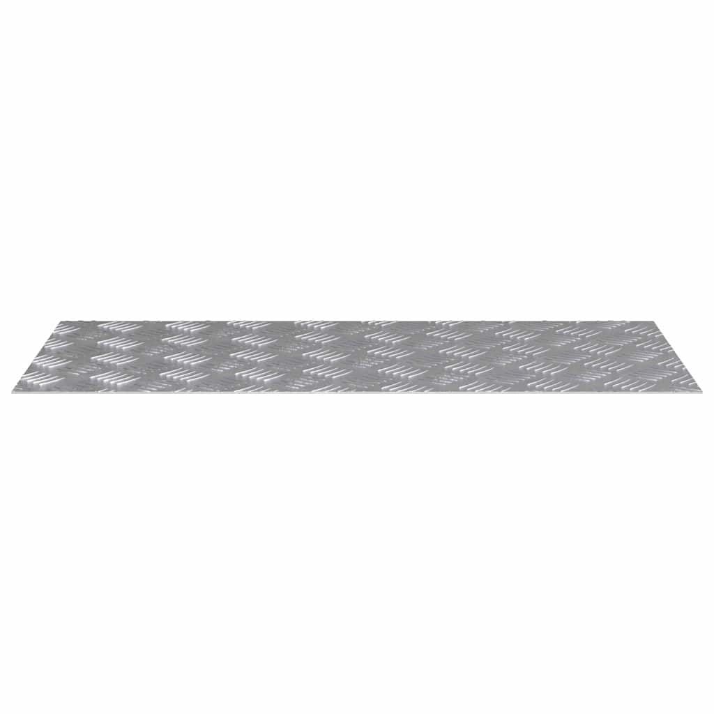 Aluminiowa powierzchnia schodów o konstrukcji z blachy ryflowanej, prostokątna, 90 x 40 cm, srebrna, zestaw 2 sztuk, do wewnątrz i na zewnątrz, antypoślizgowa nakładka na schody zapewnia