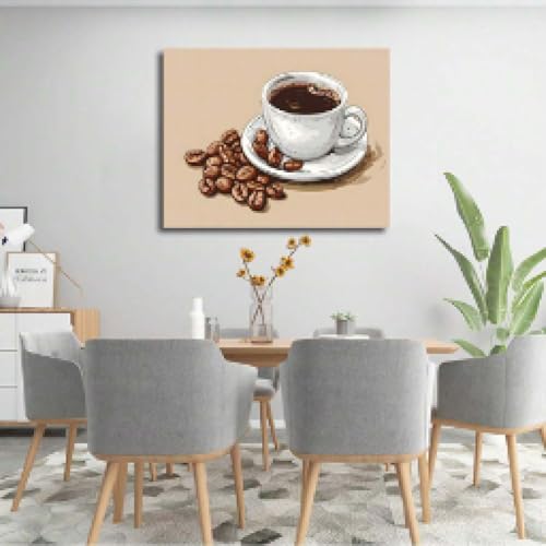 Tableau de café impression sur toile marron décoration intérieure 70 x 100 cm