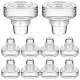 JOINPAYA Tapones de Vino en Forma de T de Vidrio Transparente, 10 Piezas Reutilizables para Botellas de Vino Casero y Bebidas, Sellado Hermético para Conservación en Fiestas y Uso