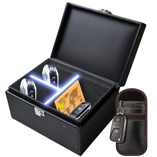 Faraday Box for Key Fob with Divider, RFID Signal Blocking