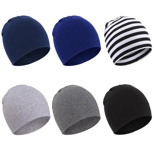 Image of DRESHOW BQUBO 6 Pack Baby Hats for Boys Girls Unisex Baby Hat Soft Knit Cap Nursery Beanie for Newborn Infant Toddler Kid