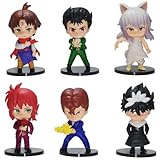 Figura Yusuke Urameshi, Hiei, Kurama, versión Q, 6 figuras de pie, 9 cm, personaje de juego hecho a mano, coleccionable, regalo artesanal (b)