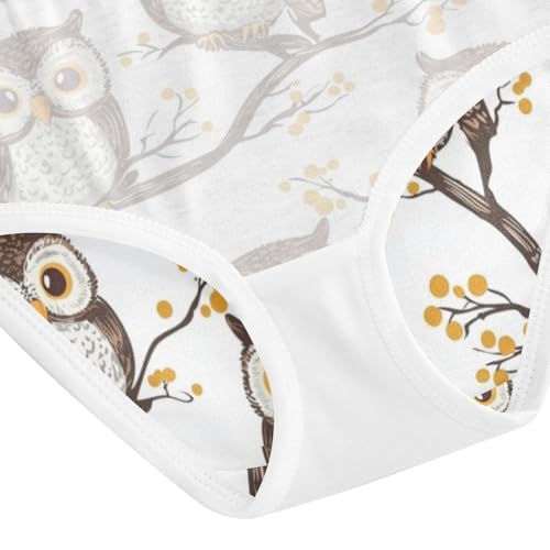 ZZKKO Branch Owl Girls Underwear Toddler Panties for Girls Comfort Brief Size 2T-8Y4