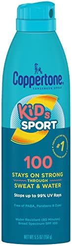 Coppertone Kids SPORT Sunscreen Spray for Kids SPF 100, 5.5 OZ