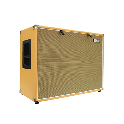 Seismic Audio - 212 GUITAR SPEAKER CABINET EMPTY - 7 Ply Birch - 12" Speakerless Cab - 2x12 - Orange Tolex - Wheat Cloth Grill - Front or Rear Loading Options