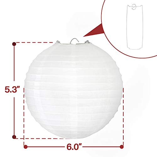 Novelty Place 6 Inch White Paper Lanterns (Pack Of 10) - Great Chinese/Japanese Home, Party & Wedding Decorations #TOP1