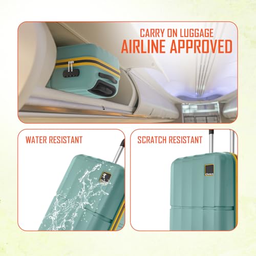 Image of Safari Genius Theo 8 Wheels Set of 2 (Cabin + Medium) Trolley Bags, Hard Case Polycarbonate, 360 Degree Wheeling Carry-on & Check-in Luggage, Suitcase for Travel, Trolley Bags for Travel, Sage Green