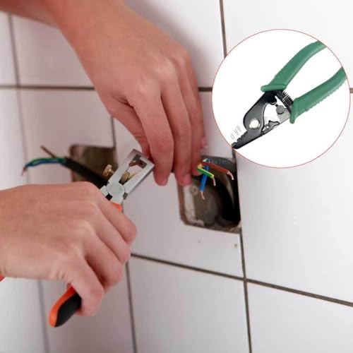 Image of Three Hole Fiber Optic Stripper with TPR Handle Optical Wire Cutter Stripping Pliers Steel Professional Portable Home Business Handheld Tool Equipment - YB326