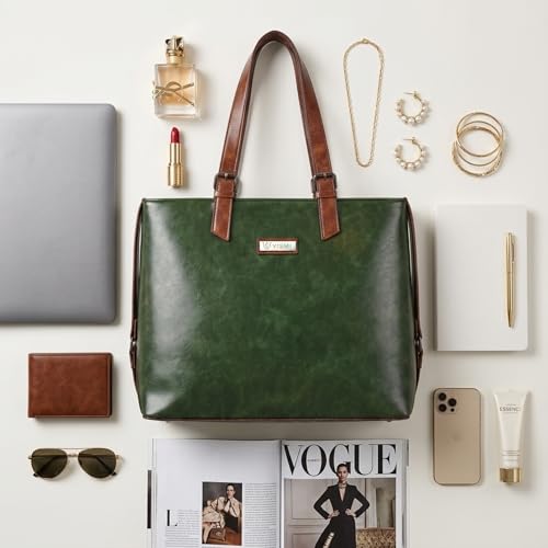 Image of VISMIINTREND Stylish Leather Office Laptop Tote Bag for Women| Shoulder Work Hand Bags for Women | College Bag for Girls | Fits 13 inch,14 inch, 15.6 inch Macbook Laptops