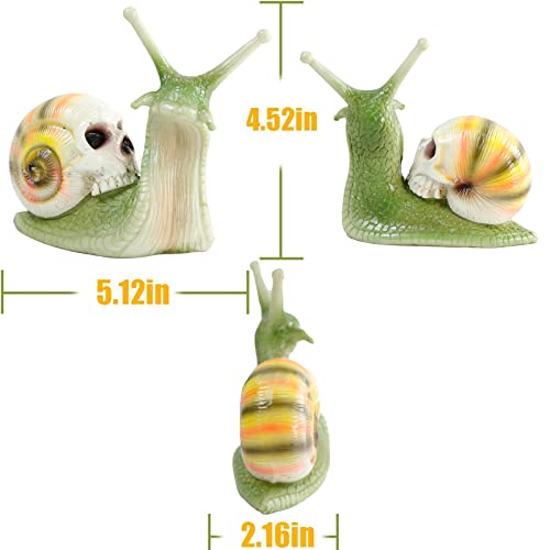 Bluelf BFUS-HD-SK2 Snail Statue Garden Patio Decor Snail Skull Decor Figurine Skull Sculpture Gothic Home Decor Resin Crafts Yard Decoration Skull Art Ornament Lawn Yard Office Decorations Gift thumb #3