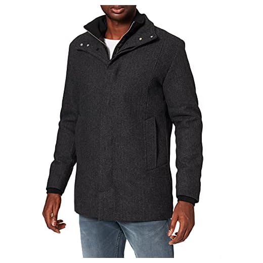 Jack & Jones JJEDUNHAM Wool Jacket SN Chaqueta Lana, Gris Oscuro, para Hombre