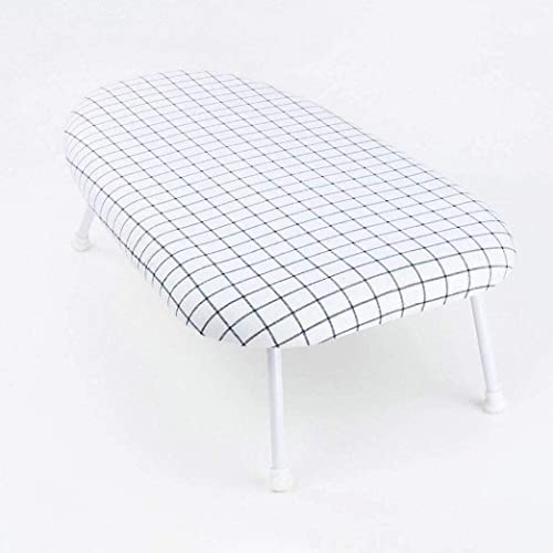 Ironing Board,Anti-Scald Plastic Small,White Check Cloth Cover Outdoor Travel,Easy to Carry,Home Essentials (Color : A, Size : 613818M) (A 61 * 38 * 18M)