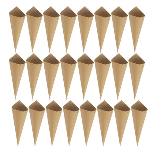 WRITWAA Conos de Papel para Manualidades Rellenos de Pétalos Secos 60 Conos para Bodas, Fiestas y Decoración de Ceremonias Clásicas