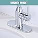 WOWOW 6.3 inch Kitchen Sink Faucet Hole Cover Deck Plate Chrome,Sink Hole Cover for 1 or 3 Hole Kitchen，Sink Faucet Single Hole Mixer Tap, Escutcheon Plate Stainless Steel Deck Plate