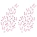 Luxbon 100x (Pink) 3D Papillons Sticker Mural Autocollants Muraux Réfrigérateur Aimant Décor Décoration Bricolage pour Chambre de Bébé Salle de Séjour - avec adhésif Double-Face