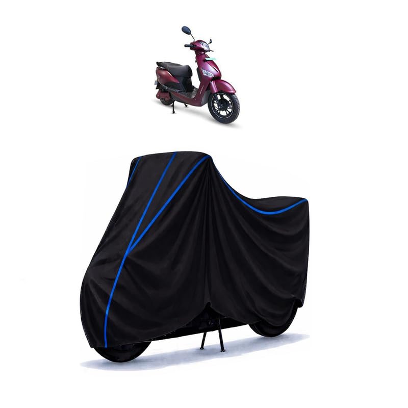 Image of Scooty Cover Water Resistant for Optima CX 2.0 | Universal Scooter & Bike Cover | Heavy Duty UV Dust, Rain & Scratch Protection Weather Indoor Outdoor | Black with Blue Piping