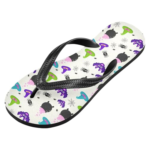 Burbuja Bats Witch Hats Flip Flops for Women Men, Soft Thong Sandals Rubber Slippers for Pool Beach Essentials2
