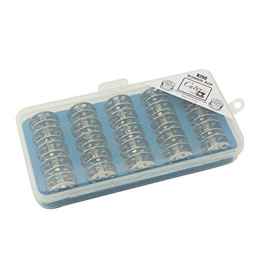 Cutex Pack Of 25 Juki Du-141, Du-1181N Bobbins With Storage Case #TOP1