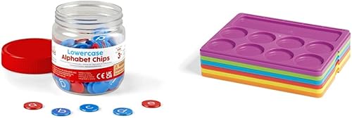 Miniatura 8 de Hand2mind Chips del alfabeto minúsculas con anillo magnético de metal aprender a deletrear para niños letras magnéticas minúsculas juguetes de