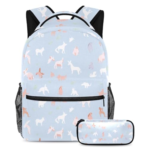 Sac à dos 2 pièces ergonomique pour adolescents | Soulagez le dos avec style bleu