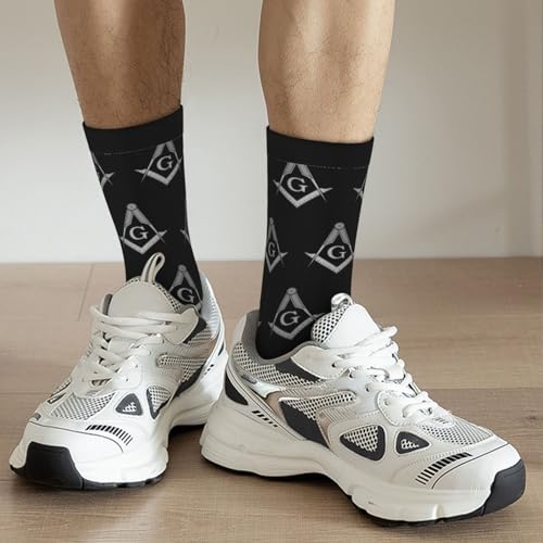 Masonic Square & Compasses Symbol Adult Cotton Crew Socks Men Sock Casual Socks Women Sock 5