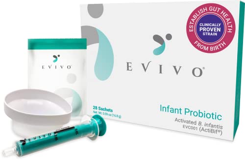 Evivo Probiotic for Baby, Starter Kit – Baby Probiotics 0-6 Months – Probiotic B. infantis EVC001 – Colic, Gas, Diaper Rash – Refrigerated for Freshness – 28 Packets, 4 Weeks Supply