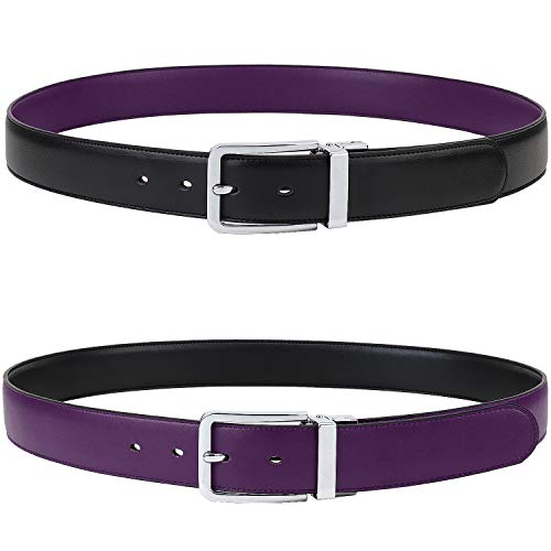 Falari Men's Reversible Dress Belt Genuine Leather (1 Belt 2 Colors)2