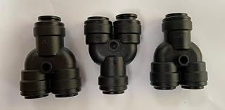 John Guest RM2312E - Separadores bidireccionales (3 unidades, 12 mm), color negro