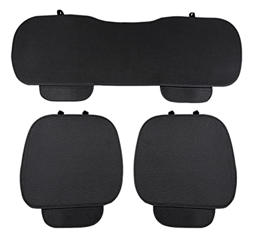 Auto Accessori Lupex Coprisedile Seduta 3 pezzi Universale Auto | Protezione Sedile 2 Anteriore e 1 Posteriore | Protector Comfort Automotive Cuscino Interni (Silk Ice Nero)