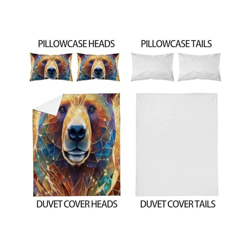 Housse de couette King ours polaire 3D microfibre 220x240 cm