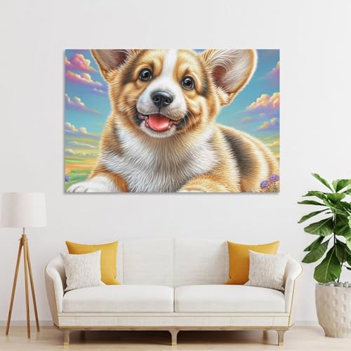 Cuadro en lienzo de Corgi galés de 20x30 pulgadas para transformar paredes vacías y aburridas 3