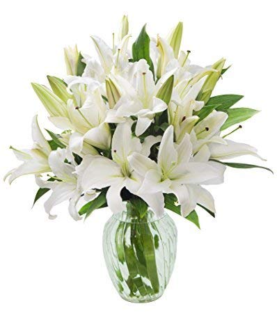 RAMO DE 5 TALLOS DE LILIUM BLANCO FRESCO. ENVIO A DOMICILIO.