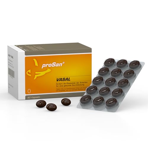 proSan VASAL (90 Kapseln) - 200 mg Kakaoflavanolen fördern die Elastizität der Blutgefäße und einen normalen Blutfluss.