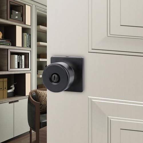 Boutons porte intérieure portables noirs mats style intimité sans clés - 3