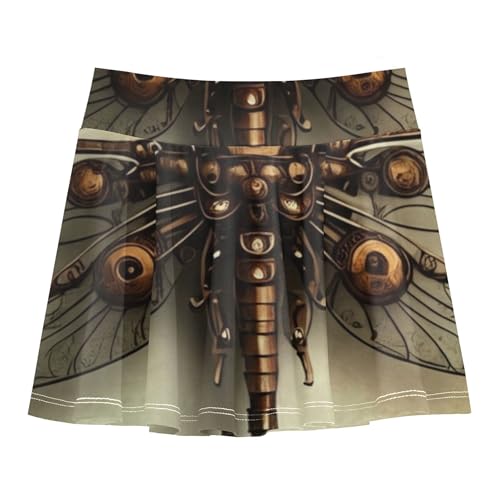 Cool Pink Athletic Shorts Girls Skorts Tennis Skirts for Kids Flowy Skort Vintage Mechanical Dragonfly 4t