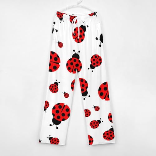 Bas de pyjama rouge femme long taille S pour nuit et détente - 4