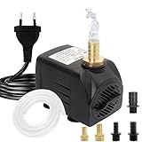 25W 2000L/H Aquarium Pumpe Wasserpumpe Tauchpumpe Förderpumpe Aquariumpumpe Fontänenpumpe für Aquarium Teich Garten und Hydroponiksystem Schwarz PX-025 (no light)