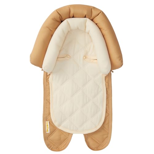 Image of Travel Bug Baby & Toddler 2-in-1 Head Support Duo Head Support for Car Seats, Strollers & Bouncers - Caramel