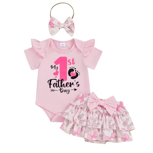 FIOMVA My First Fathers Day Outfit Baby Girl Bubble Romper