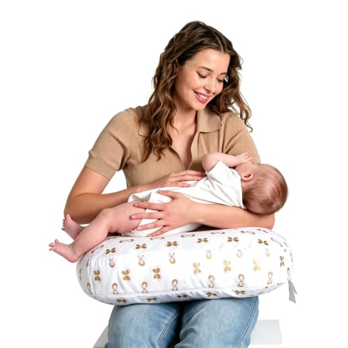 Image of Little Grape Land Nursing Pillow for Infants, Breastfeeding Pillows, Baby Pillow for Nursing, Bottle Feeding with Machine Washable Cover & Breathable Filling