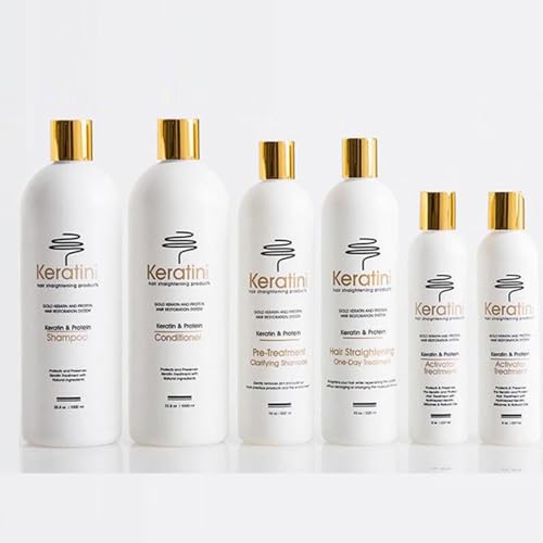 Deluxe Gold Keratin Protein Hair-Straightening One-Day Treatment 6-Piece System