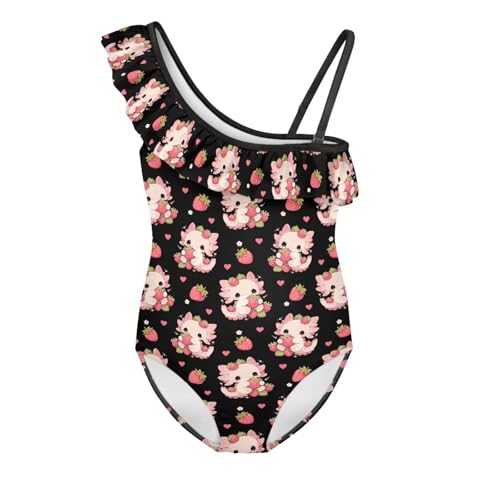 Image of Girls Swimsuit One Piece Ruffle Swimsuit Non-Slip Straps UPF 50+ for Girls Size 3-14 Years
