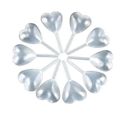 Yueton 50Pcs Clear Heart Shape 4Ml Liquid Dropper Pasteur Pipette, Plastic Squeeze Transfer Pipettes #TOP1