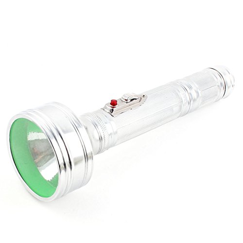 Ruilogod Metal Retro Style Battery Powered Flashlight Torch 27cm Silver Tone