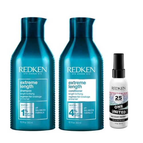 Image of Redken PACK Extreme Length Shampoo 300ml, Conditioner 300ml and One United 30ml
