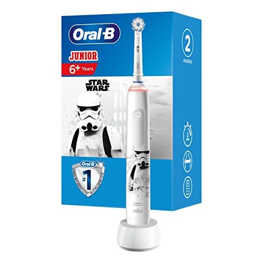 Oral-B Junior Cepillo De Dientes Eléctrico, 1 Mango Recargable De Star Wars Con Tecnología De Braun, 1 Cabezal de Recambio, Apto Para Niños Mayores De 6 Años