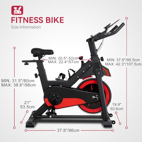 Image of Exercise Bike Indoor Workout Bike Stationary Cycling Bike Fitness Magnetic Resistance Training Bike with Comfortable Seat Cushion LCD Monitor for Home Gym, Black
